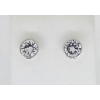 Image 1 : .925 SILVER CUBIC ZIRCONIA EARRINGS 8MM PER
