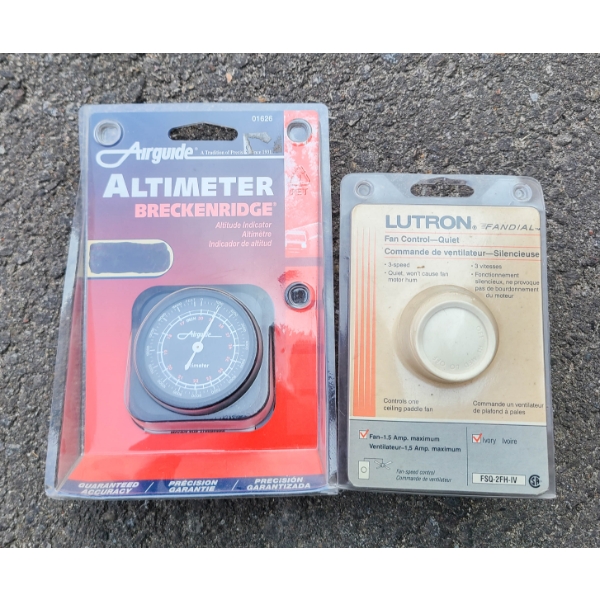 NEW AIRGUIDE ALTIMETER & LUTRON FANDIAL FAN CONTROL