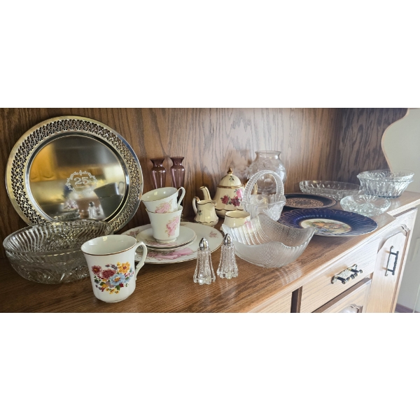 ASSORT. ESTATE GLASSWARE AND BONE CHINA