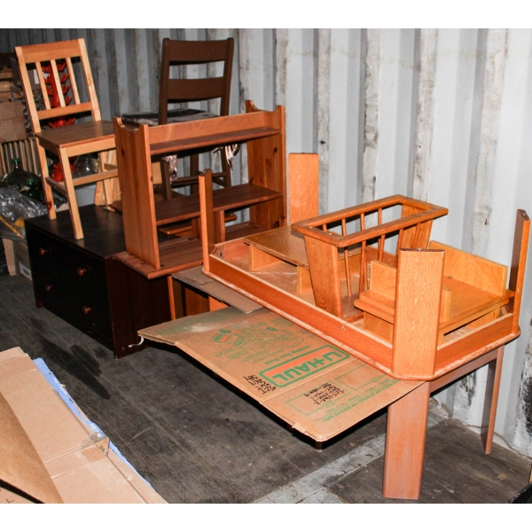 ASST. WOODEN FURNITURE - CHAIRS / MAGAZINE RACK ETC.