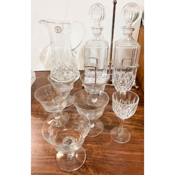 ASST CRYSTAL BARWARE - PITCHER ETC.