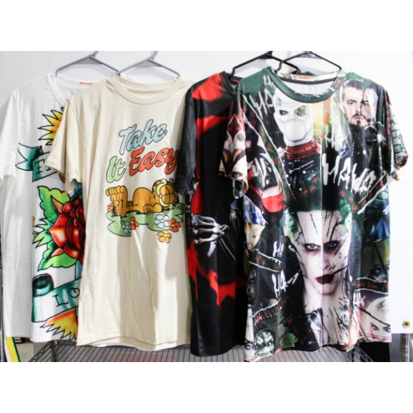 4 MEN'S T-SHIRTS - GARFIELD ETC.