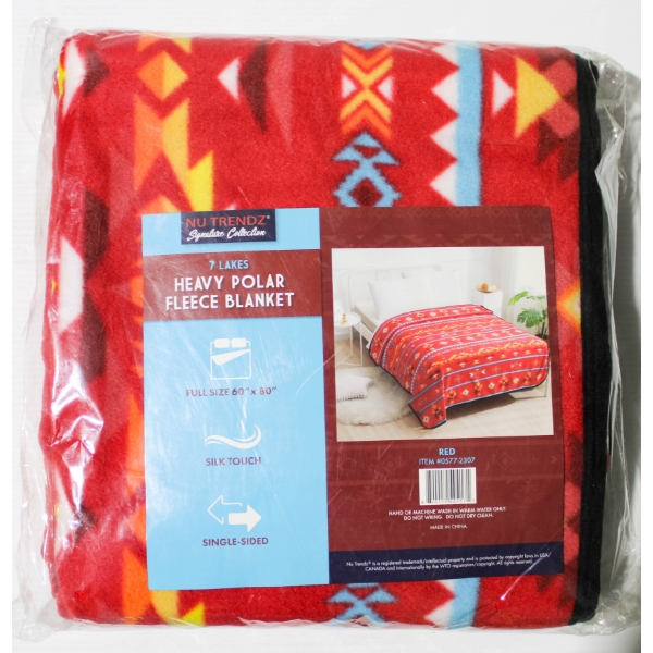 NEW NU TRENDZ 7 LAKES POLAR FLEECE BLANKET - RED