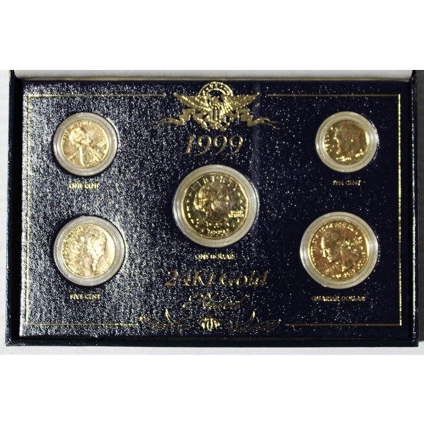 1999 24K. GOLD PLATED USA MINT COIN SET