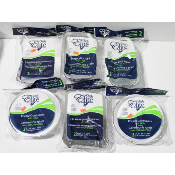 14 ASST. ALUMINUM FOIL CONTAINERS W/ LIDS