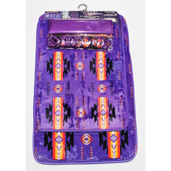 15PC NU TRENDS SOUTHWEST LUXURY BATHROOM SET - PURPLE