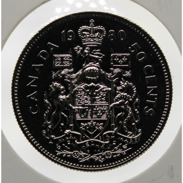 1980 CANADA PROOF CAMEO 50 CENT COIN