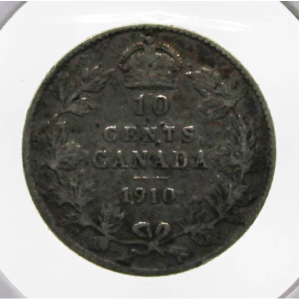 1910 KING EDWARD VII CANADA SILVER 10 CENT COIN