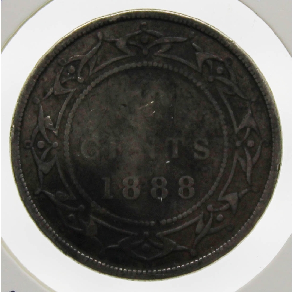 1888 NEWFOUNDLAND SILVER 50 CENT COIN