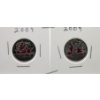 Image 1 : TWO 2009 CANADIAN 25 CENT COINS
