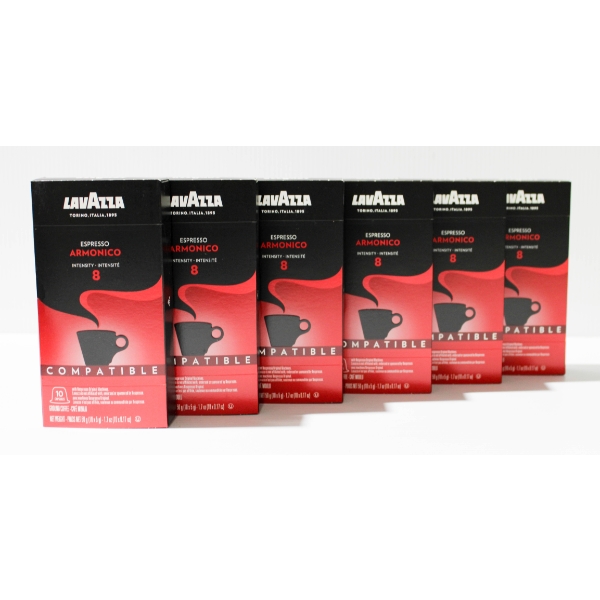 6 X 10 LAVAZZA ESPRESSO ARMONICO GROUND COFFEE CAPSULES