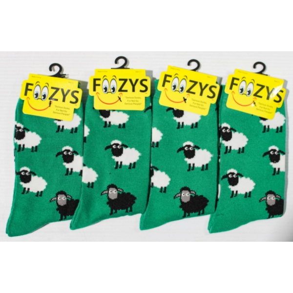 4PR NEW UNISEX FOOZYS SOCKS - SHEEP - GREEN