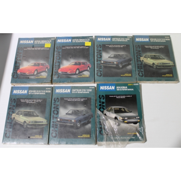 7 CHILTON VINT. NISSAN AUTO REPAIR MANUALS - 1970-1992