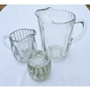 Image 1 : 2 GLASS PITCHERS CREAMER & SUGAR BOWL