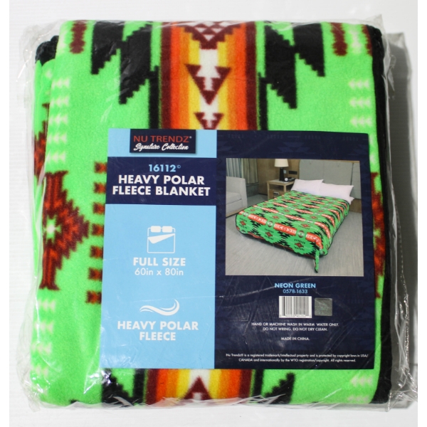 NEW NU TRENDZ 16112 POLAR FLEECE BLANKET - NEON GREEN