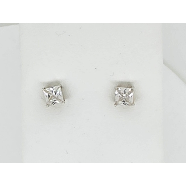 .925 SILVER CUBIC ZIRCONIA EARRINGS 5MM PER