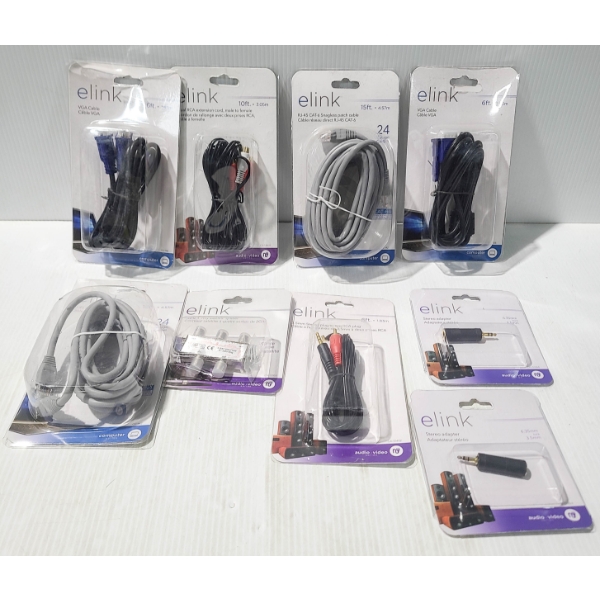 ASST. ELINK CABLES & SPLITTERS ETC. 