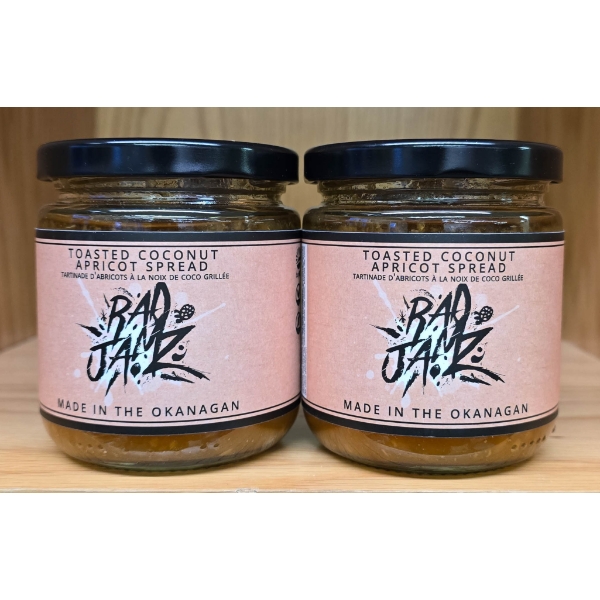 2 RAD JAMZ TOASTED COCONUT APRICOT SPREAD