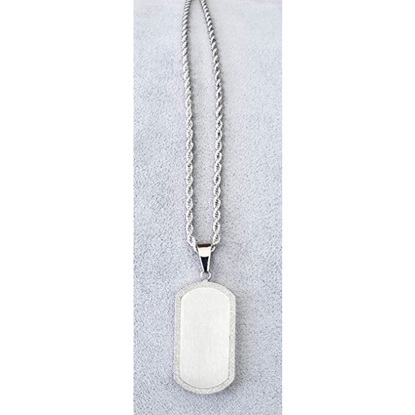 22" NEW STEEL CHAIN W/ PENDANT - ENGRAVABLE