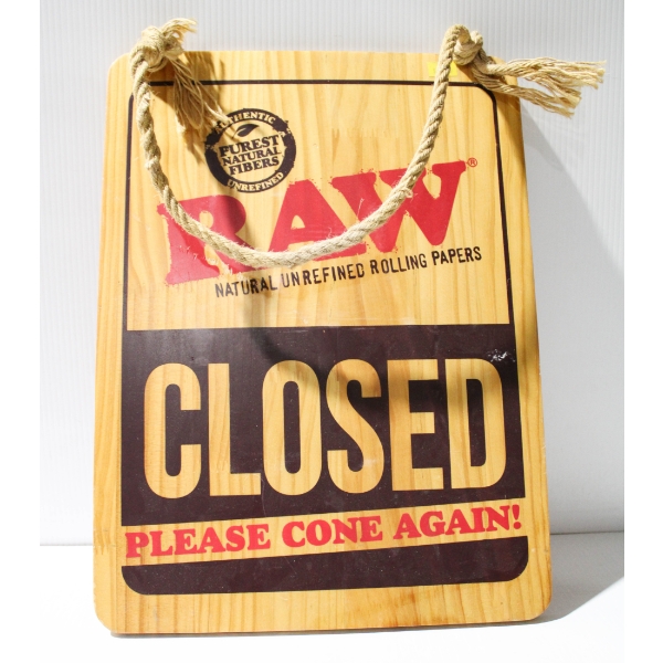 NEW WOODEN RAW ROLLING PAPER SIGN