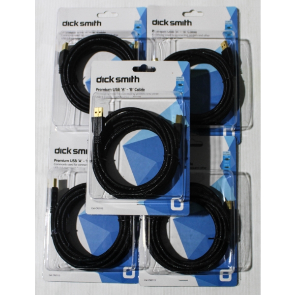 5 NEW STANDARD HDMI CABLES - DICK SMITH  