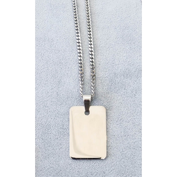24" STAINLESS STEEL CHAIN W/ PENDANT - ENGRAVABLE