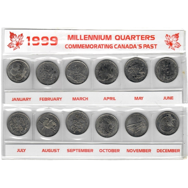 1999 CANADA MILLENNIUM 25 CENT COIN SET