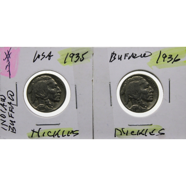 1935-1936 USA INDIAN HEAD NICKLES