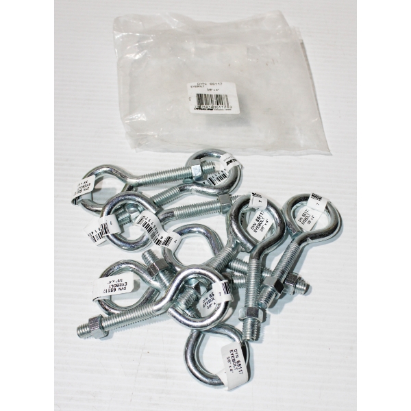 10 NEW DYNALINE 3/8" X 4" EYEBOLTS - 65117