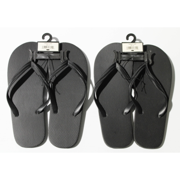 2 NEW BLACK FLIP FLOPS - SIZE LARGE