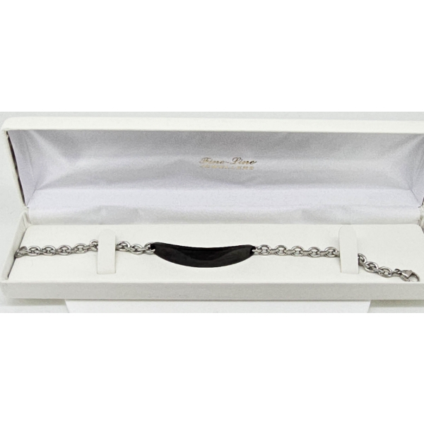 CHISEL STAINLESS STEEL ENGRAVABLE 8" BRACELET- BLACK