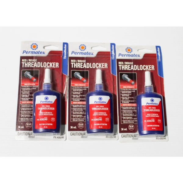 3 PERMATEX RED HI-STRENGTH THREADLOCKER 26240 - SEALED