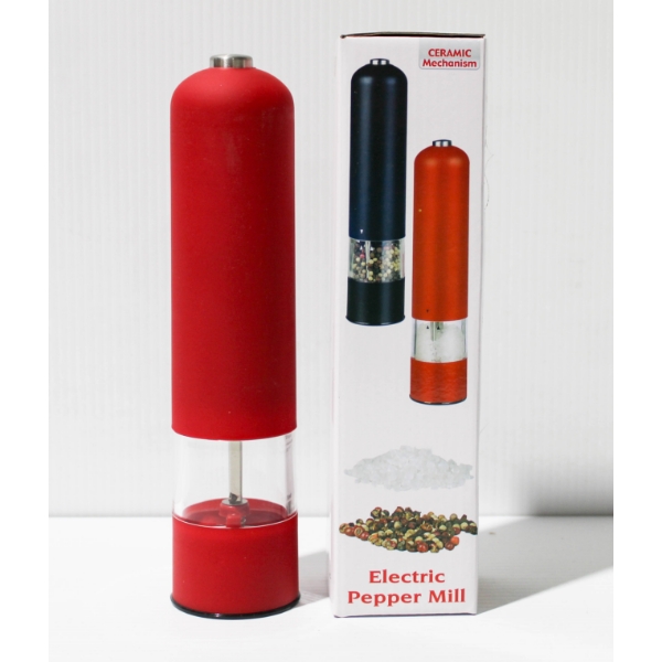 NEW ELECTRIC PEPPER / SALT GRINDER -RED W/ BOX