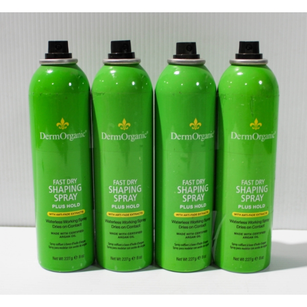 4 DERM ORGANIC HAIR PROD. FAST DRY SHAPING SPRAY + HOLD