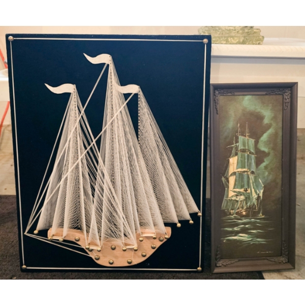 TWO NAUTICAL THEMED WALL ART