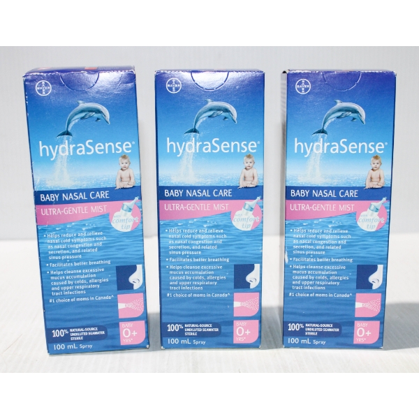  2 NEW DR. BROWN'S PACIDOSE SETS & 3 HYDRA SENSE BABY NASAL SPRAY