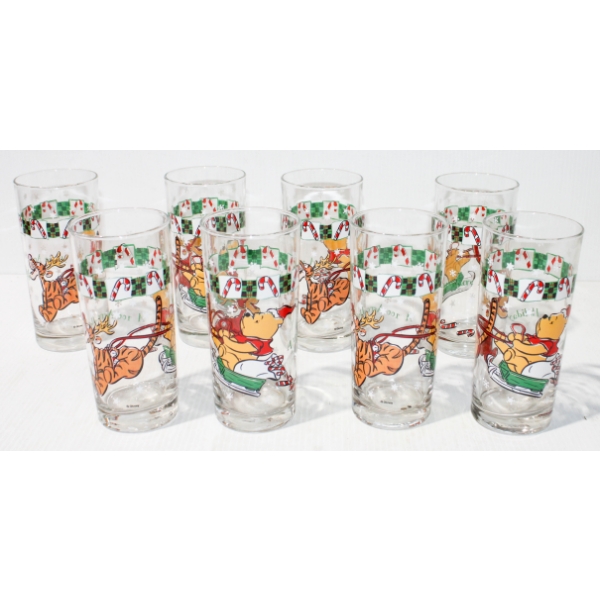 8 NEW DISNEY POOH BEAR & TIGGER DRINKING GLASSES