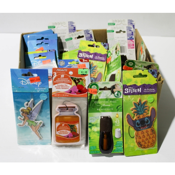 17 DISNEY CAR AIR FRESHENER & 7 AIR WICK ESSENTIAL MIST REFILLS