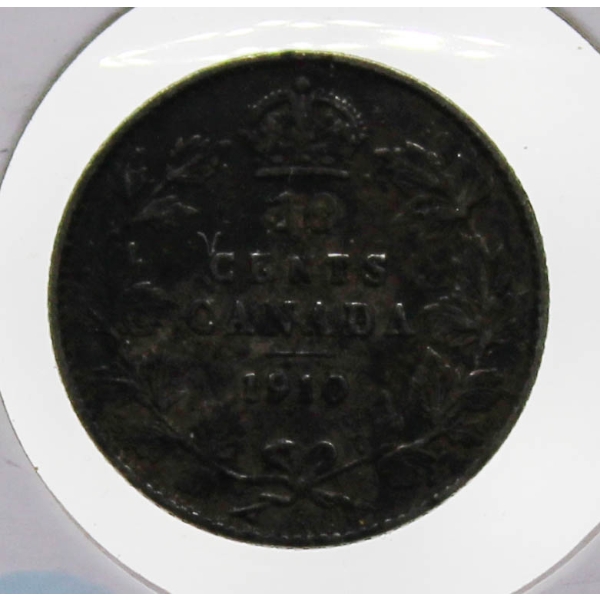 1910 VF CANADIAN SILVER 10 CENT COIN