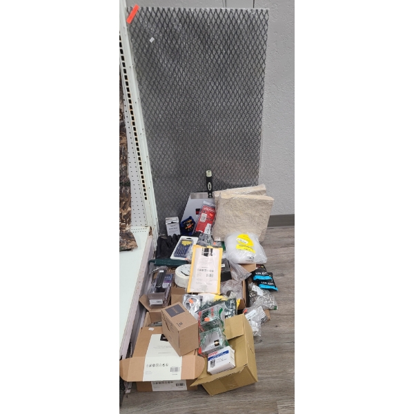 ASSORTED SHOP SUPPLIES & HOME WARE & METAL GRATE