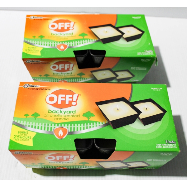 4 NEW OFF BACKYARD CITRONELLA SCENTED CANDLES