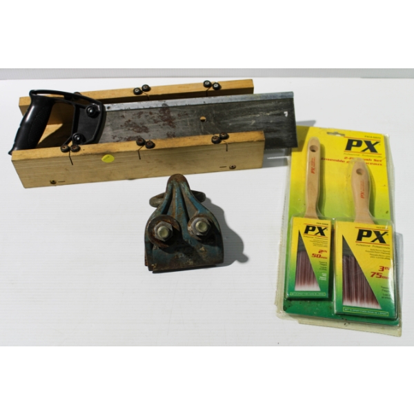 MITER SAW - NEW PAINT BRUSHES ETC.