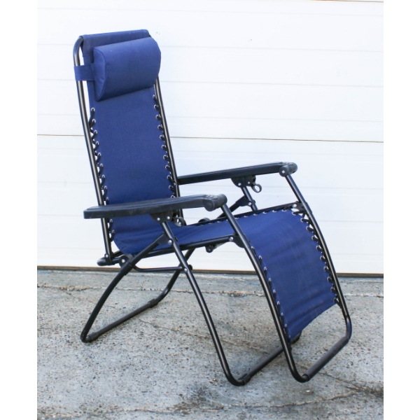 RECLINING PATIO LOUNGE CHAIR - BLUE