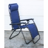 Image 1 : RECLINING PATIO LOUNGE CHAIR - BLUE