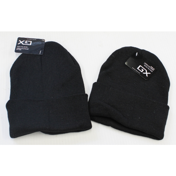 TWO NEW MENS TOQUES BLACK W/ TAGS