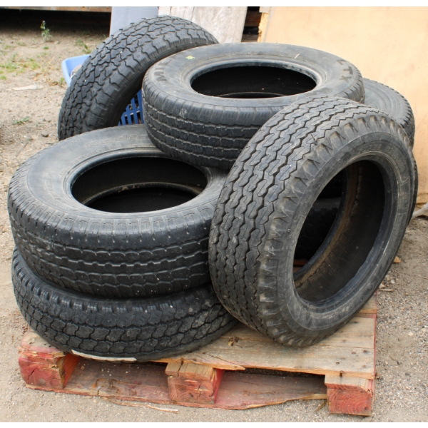 7 USED TRUCK TIRES WITH OUT RIMS