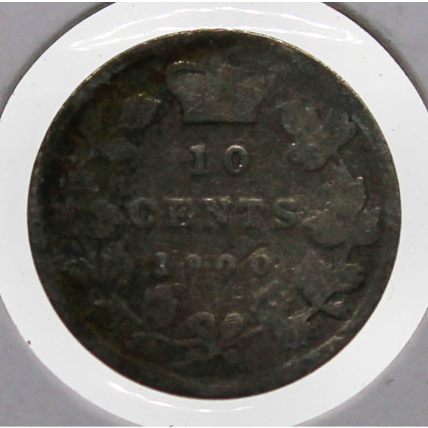 1900 VICTORIAN SILVER CANADA 10 CENT COIN