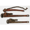 Image 1 : TWO PIPE WRENCHES & ONE CHAIN WRENCH