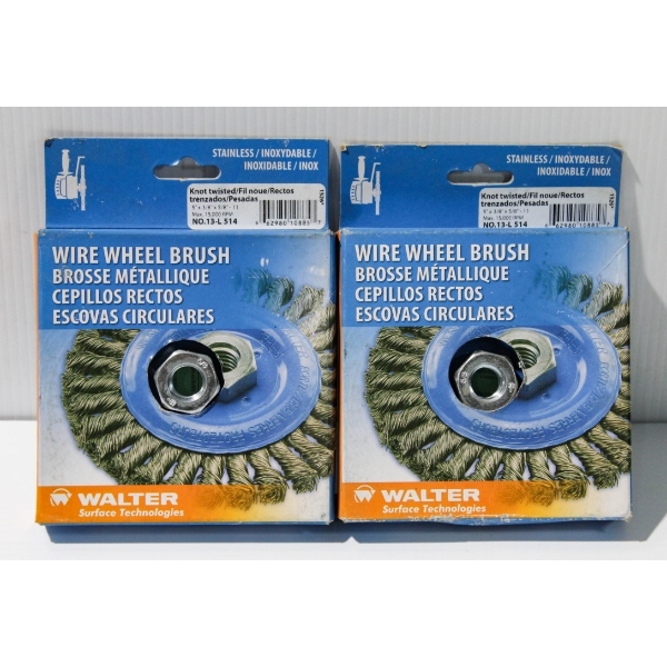 TWO NEW WALTER WIRE WHEEL BRUSHES