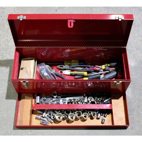 WESTWARD PORTABLE TOOL BOX W/ CONTENTS
